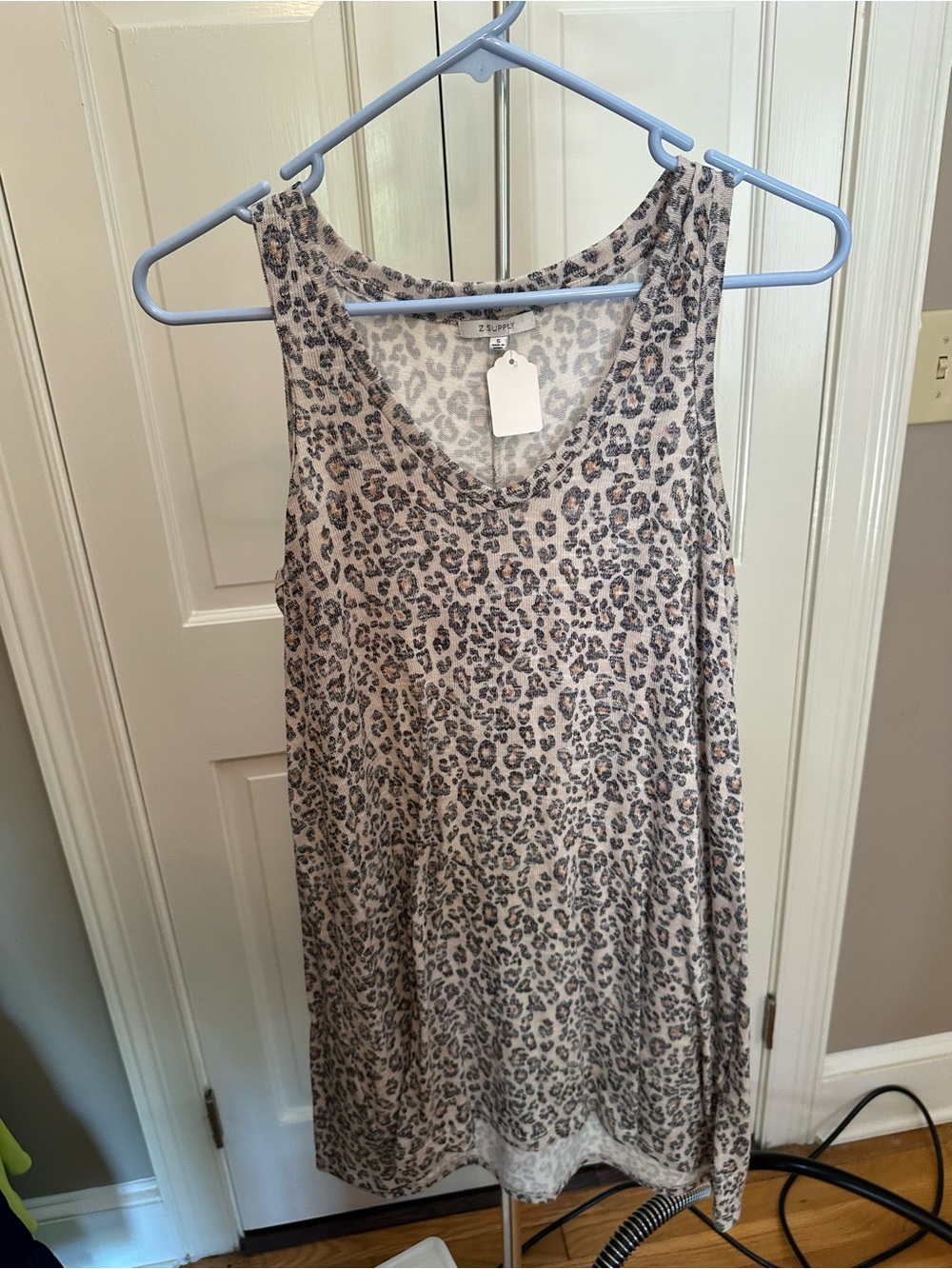 Z Supply Neutral Leopard Print Tank Dress in Taupe and Charcoal